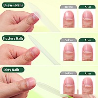 Canvalite Glass Nail File Set For Natural Nails Double Sided 180320 Grit Crystal Nail Files With Case Glass Fingernail File Sto