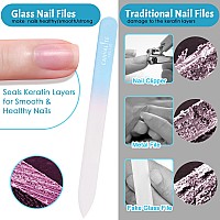 Canvalite Glass Nail File For Natural Nails Double Sided 180320 Grit Crystal Nail Files With Case Glass Fingernail File Stockin