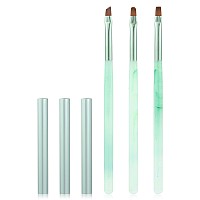 Green Nail Art Clean Up Brushes For Cleaning Polish Mistakes On The Cuticles Acetone Resistant Nail Brush Fingernail Cleaning