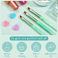 Green Nail Art Clean Up Brushes For Cleaning Polish Mistakes On The Cuticles Acetone Resistant Nail Brush Fingernail Cleaning