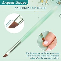 Green Nail Art Clean Up Brushes For Cleaning Polish Mistakes On The Cuticles Acetone Resistant Nail Brush Fingernail Cleaning