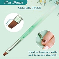 Green Nail Art Clean Up Brushes For Cleaning Polish Mistakes On The Cuticles Acetone Resistant Nail Brush Fingernail Cleaning