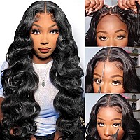 Muzojet 13X6 Glueless Wigs Human Hair Pre Pluckedcut 26 Inch Wear And Go Wig 10A Hd Body Wave Lace Front Wigs Human Hair 180 De