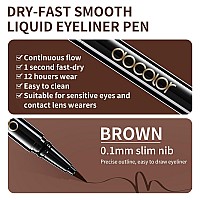 Docolor Brown Eyeliner Ultrapigmented Waterproof Eye Liner Quick Drying Liquid Eyeliner Vegan Crueltyfree