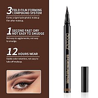 Docolor Brown Eyeliner Ultrapigmented Waterproof Eye Liner Quick Drying Liquid Eyeliner Vegan Crueltyfree