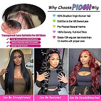 Piogh 30 Inch 13X6 Body Wave Lace Front Wigs Human Hair Pre Plucked Glueless Wigs Human Hair 180 Density Brazilian Virgin Body