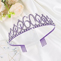 Cieher 60Th Birthday Gifts For Women Purple 60Th Birthday Crown 60 Fabulous Birthday Sash Purple 60Th Birthday Decorations