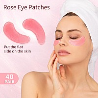 Ustelir Under Eye Patches 40 Pairs Eye Mask For Dark Circles Puffy Eyes Undereye Bagswrinkleseye Mask Patches With Rose Ey