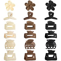 Drnytunk 18Pcs Medium Hair Clips For Women Girls Matte Love Triangle Ribbon And Semicircle Styles For Thinthick Hair Cute