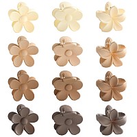 Drnytunk Flower Hair Clip Small Claw Clips For Thinmedium Thick Hair12Pcs Mini Matte Tiny Jaw Clips For Women Girls 4 Style No