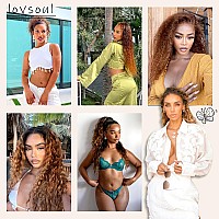 Lovsoul 13X6 Omber Brown To Blonde Hd Glueless Curly Lace Frontal Wigs Preplucked Deep Wave Lace Front Wig Similar Human Hair