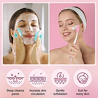 Silicone Face Scrubber 2Pcs Exfoliating Lip Brush 1Pcs Cleansing Brush2Pcs Face Mask Brush Exfoliator Blackhead Skin Care Too