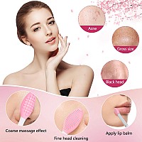 Silicone Face Scrubber 2Pcs Exfoliating Lip Brush 1Pcs Cleansing Brush2Pcs Face Mask Brush Exfoliator Blackhead Skin Care Too