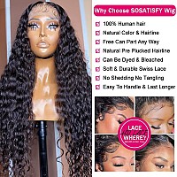 Sosatisfy Deep Wave Lace Front Wigs Human Hair 4X4 Hd Transparent Lace Closure Wigs Glueless 180 Density Human Hair Wigs For Bl