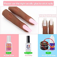 Silicone Practice Fingers For Acrylic Nails Bendable Fake Nail Training Finger Manicure Diy Nail Art 52Pcs