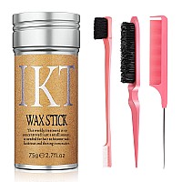 Pink Edge Brush 4 Pcs Hair Wax Stick For Flyaway Slick Back Hair Brush For Smooth Teasing Brush For Add Volume Rat Tail Comb