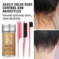 Pink Edge Brush 4 Pcs Hair Wax Stick For Flyaway Slick Back Hair Brush For Smooth Teasing Brush For Add Volume Rat Tail Comb