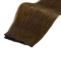 Full Shine Sew In Hair Extensions Genius Weft Hair Extensions Human Hair Color Medium Brown Hair Weft Hand Tied Hair Extensions