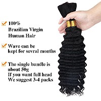 Goulus Deep Wave Bulk Human Hair For Braiding 100 Unprocessed Brazilian Virgin Human Hair Extensions Two Bundles Micro Braiding