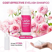 Actrol Lash Extension Cleanser Rose 500Ml Eyelash Shampoo Lash Cleanser Foam With Salon And Home Care