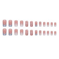 Curvlife Medium Length Press On Nails Acrylic Fake Nails With Design Coffin Artificial Full Cover False Nails For Women Reusable