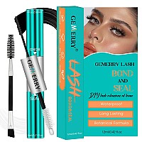 Gemerry Lash Bond And Seal Waterproof 12Ml Bond And Seal Lash Glue For Lash Clusters Bond And Seal Long Lasting For 7296 Hours