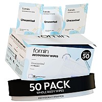 Fomin Travel Deodorant Wipes 50 Count Unscented Ph Balanced Hypoallergenic Mini Deodorant Wipes For Women And Men Plast