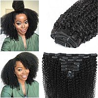 Lumiere Clip In Hair Extensions 4B 4C Afro Curly Clip Ins Full Head Seamless Clip In Hair Extensions Black Women 120Gset 8 Pcs