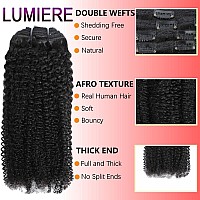 Lumiere Clip In Hair Extensions 4B 4C Afro Curly Clip Ins Full Head Seamless Clip In Hair Extensions Black Women 120Gset 8 Pcs