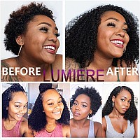 Lumiere Clip In Hair Extensions 4B 4C Afro Curly Clip Ins Full Head Seamless Clip In Hair Extensions Black Women 120Gset 8 Pcs