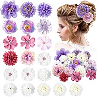 Bbto 21 Pieces Flower Hair Clip Rose Hair Clips Hair Barrettes For Women Flower Hair Accessories Boho Bride Claw Clip Hairpin Br