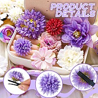 Bbto 21 Pieces Flower Hair Clip Rose Hair Clips Hair Barrettes For Women Flower Hair Accessories Boho Bride Claw Clip Hairpin Br