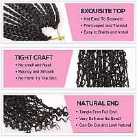 Cookoo 24 Inch Goddess Box Braids Crochet Hair For Black Women 8 Pack Bohemian Hippie Box Braids Prelooped Crochet Hair With Cu