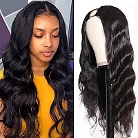 Tahikie U Part Human Hair Wig Body Wave 180 Density U Part Wig Brazilian Virgin Human Hair Wig For Black Women 10A Full Head Cl