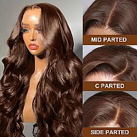 Alididi Chocolate Brown Lace Front Wig Human Hair For Women 13X4 Body Wave Lace Front Wigs Human Hair 4 Colored Wigs Human Hair