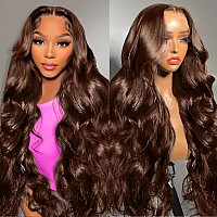 Alididi Chocolate Brown Lace Front Wig Human Hair For Women 13X4 Body Wave Lace Front Wigs Human Hair 4 Colored Wigs Human Hair