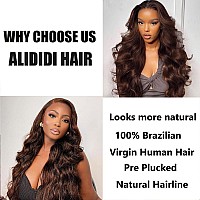 Alididi Chocolate Brown Lace Front Wig Human Hair For Women 13X4 Body Wave Lace Front Wigs Human Hair 4 Colored Wigs Human Hair