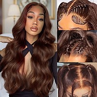 Alipeacock 13X4 Chocolate Brown Lace Front Wigs Human Hair With Baby Hair 180 Density Body Wave Lace Frontal Wigs Pre Plucked Gl