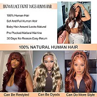 Alipeacock 13X4 Chocolate Brown Lace Front Wigs Human Hair With Baby Hair 180 Density Body Wave Lace Frontal Wigs Pre Plucked Gl