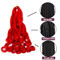 4 Packs French Curly Braiding Hair 24 Inch Loose Wave Spiral Curly Crochet Hair For Black Women Pre Stretched Braiding Hair With