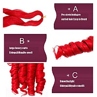 4 Packs French Curly Braiding Hair 24 Inch Loose Wave Spiral Curly Crochet Hair For Black Women Pre Stretched Braiding Hair With