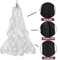 4 Packs French Curly Braiding Hair 24 Inch Loose Wave Spiral Curly Crochet Hair For Black Women Pre Stretched Braiding Hair With