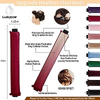 Heatless Overnight Curls Styling Tools Jumbo Flexi Satin Rods To Sleep In For All Hair Types 3Pcs Rose Red