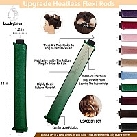 Heatless Hair Curler Rods For Overnight Satin Flexi Curls Jumbo Noheat Sleeping Styling Tools For All Hair Types 3Pcs Green