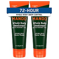 Mando Whole Body Deodorant For Men Invisible Cream 72 Hour Odor Control Aluminum Free Baking Soda Free Skin Safe 3 Oun