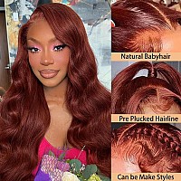 32 Inch Reddish Brown Lace Front Wigs Human Hair Pre Plucked 13X4 Hd Lace Front Wigs Human Hair Brown Body Wave Human Hair Wig 1