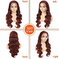 32 Inch Reddish Brown Lace Front Wigs Human Hair Pre Plucked 13X4 Hd Lace Front Wigs Human Hair Brown Body Wave Human Hair Wig 1