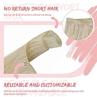 Fshine Weft Real Human Hair Extensions For Women Platinum Blonde Sew In Hair Extensions Blonde Hair Weft Remy Human Hair Extensi