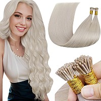 Laavoo I Tip Hair Extensions Human Hair Platinum Blonde Itip Human Hair Extensions Blonde Cold Fusion Itips Hair Extensions Huma