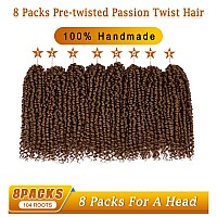 Pretwisted Passion Twist Hair 8 Packs 112 Strands Pre Looped Passion Twist Braiding Hair For Women Short Passion Twists Croch